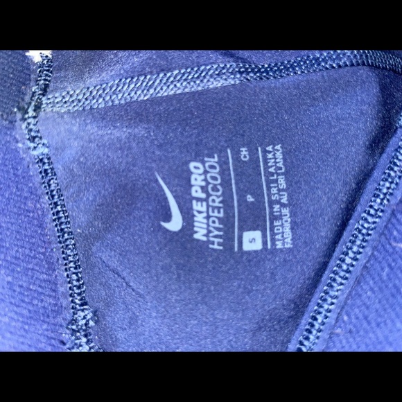 Nike Pro Cropped deep Blue Tights with sheer patches - Picture 4 of 5
